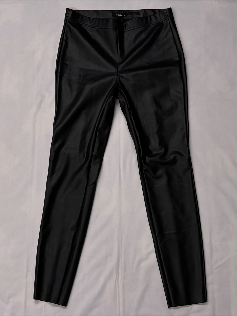 ROBELL Enie Faux Leather Trousers Black Pull On Slim Skinny Pants US Size 10